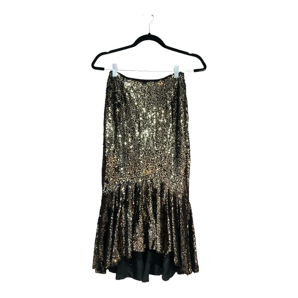 Gianni Bini Skirt Women XS Gold Sequin - Picture 2 of 4